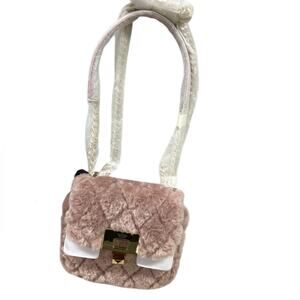 Kate Spade Carey and Quilted Pink Faux Fur Bag NWT Gold chain accent